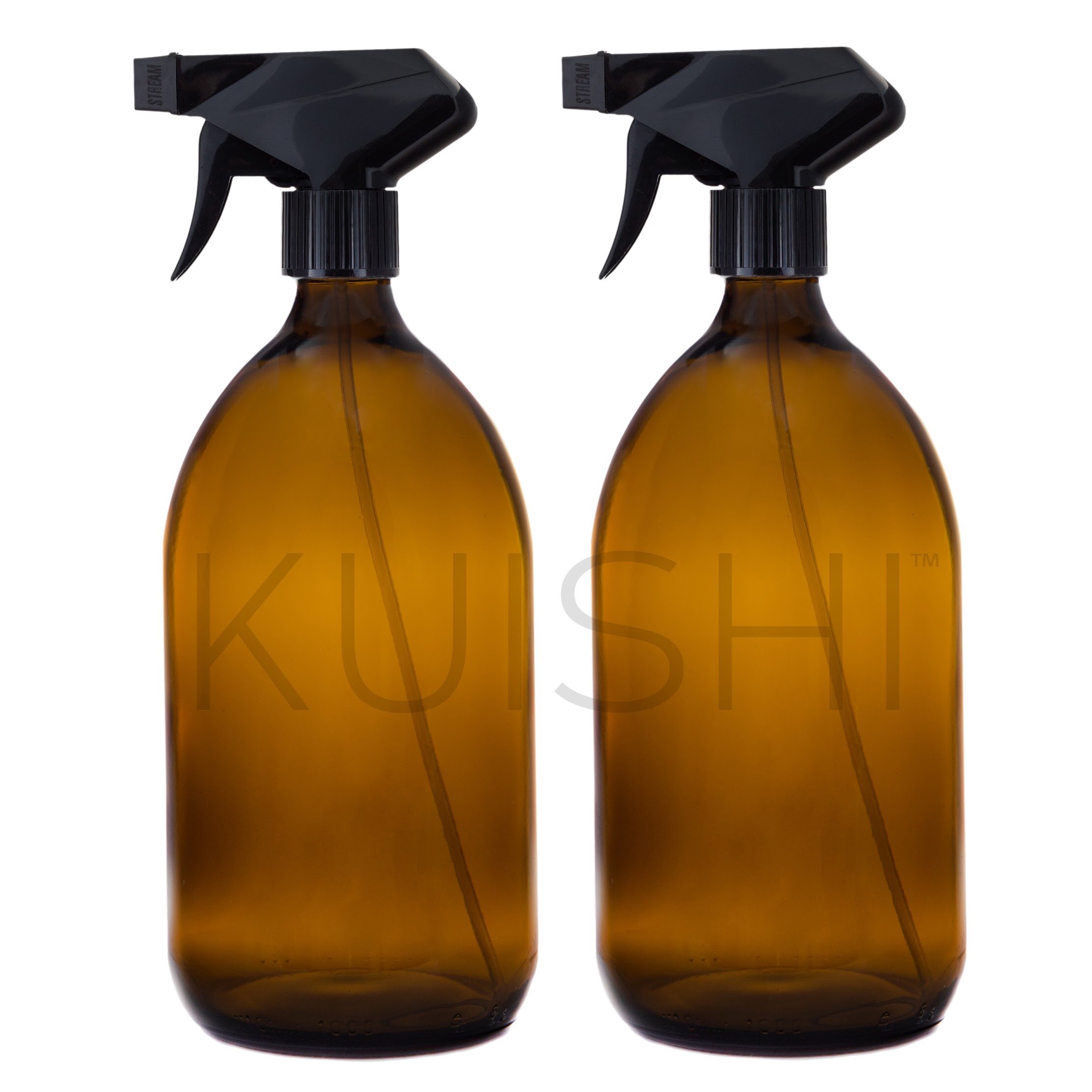 Flacon Pulvérisateur Verre Ambré 1000ml - Bouteille Vaporisateur Réutilisable - Pour Produits Ménagers Et Huiles