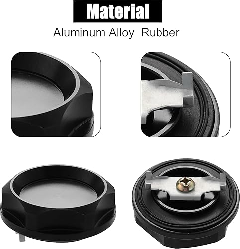 Miniatura 4 de X AUTOHAUX Tapa de llenado de aceite de motor de gas de coche de aleación de aluminio negra Reemplazo de la cubierta para Mitsubishi Outlander