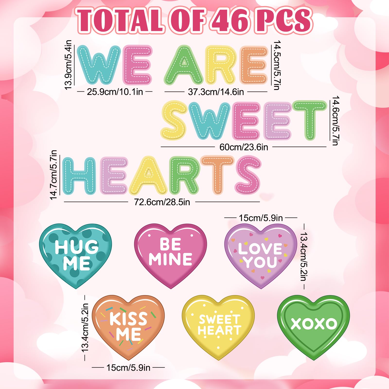 Valentines Day Bulletin Board Decorations Kepeel 90 Pieces Valentine's ...