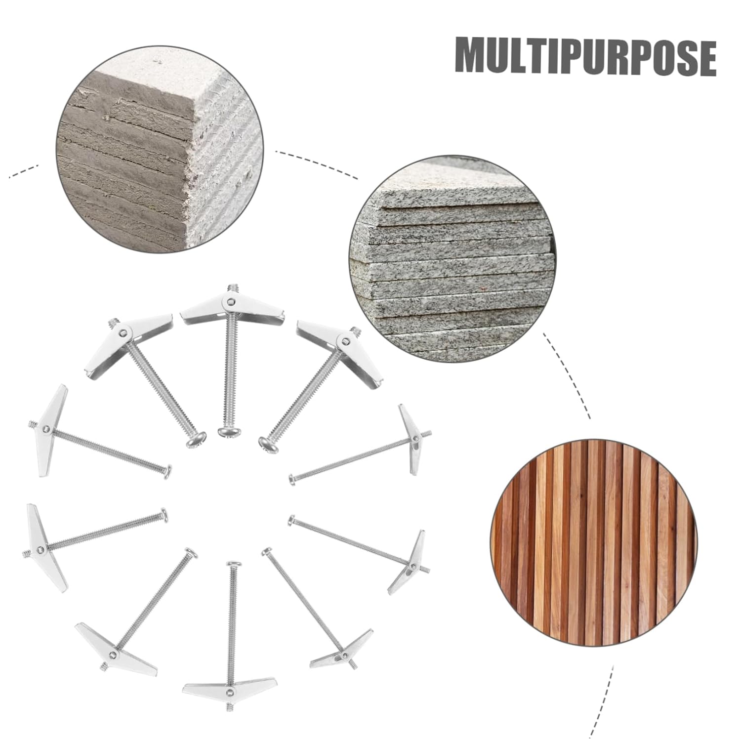 72pcs Hollow Wall Anchor Screw Fastener for Drywall Panel and Hollow Door Fixing Includes Each Expansion Nuts for Secure Installations