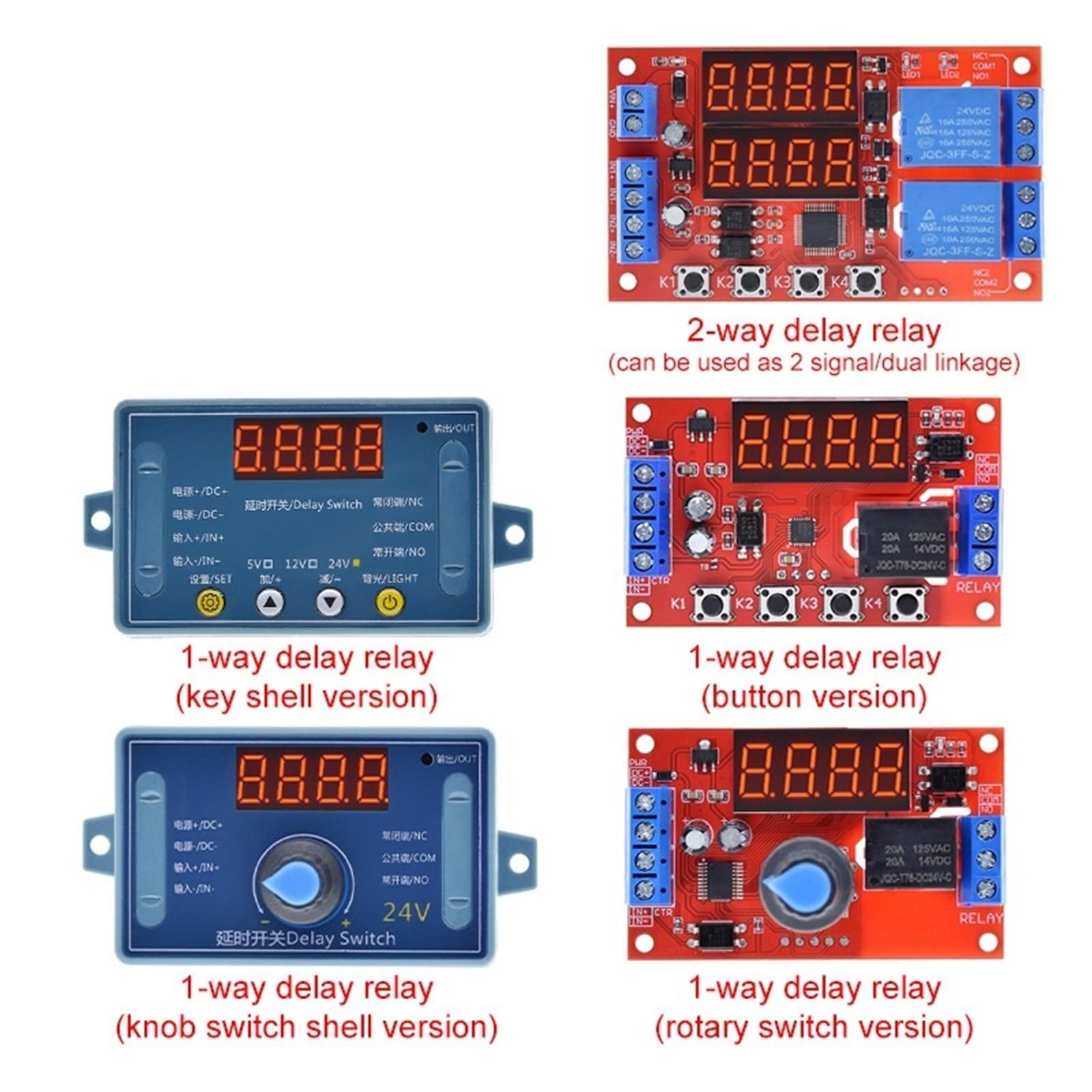 1 szt. DC 5 V 12 V 24 V 10 A Regulowany moduł przekaźnika czasowego 32 tryby LED Zegar sterujący cyfrowy przełącznik cyklu impulsowego(24 V Dual Way)