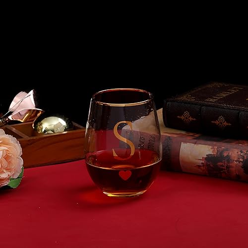 Miniatura 5 de Vaso de vino sin tallo de 15 onzas, regalo de graduación para ella, regalos con monograma para mujeres y hombres, regalos de cumpleaños, Navidad,