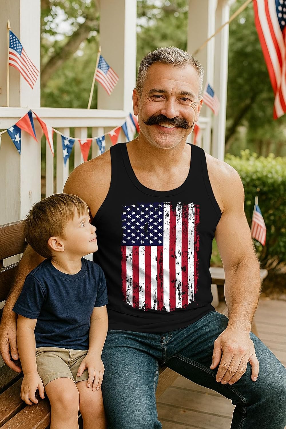 Tstars American Flag Tank Top for Men - USA Patriotic 4th of July Shirt | Merica Sleeveless Tops for Memorial Day - Image 3