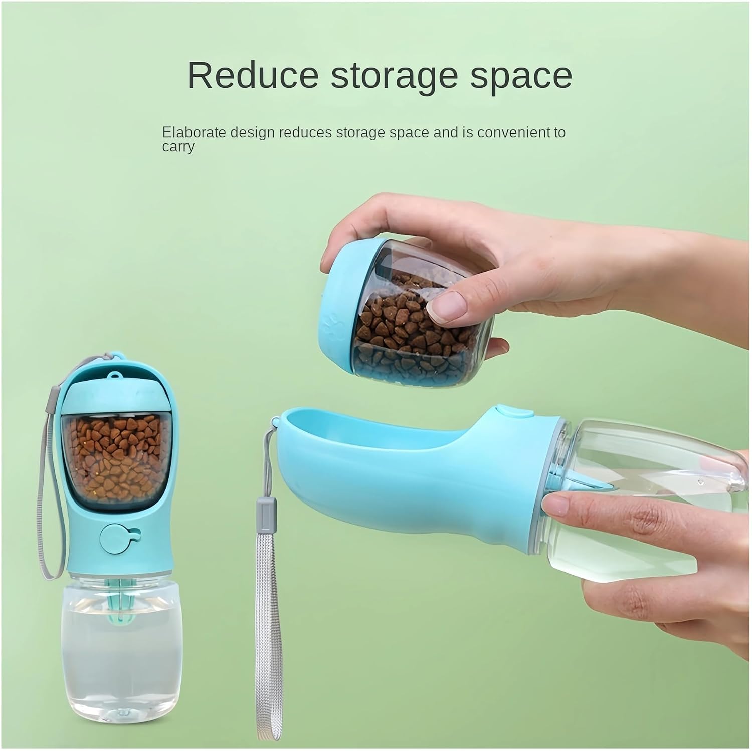 Dog Water Bottle, Portable Dog Cat Water Bottle with Storage Food and Container for Puppy Pets Dogs Feeder Bowl Outdoor Travel,for Outdoor(White,550ml)