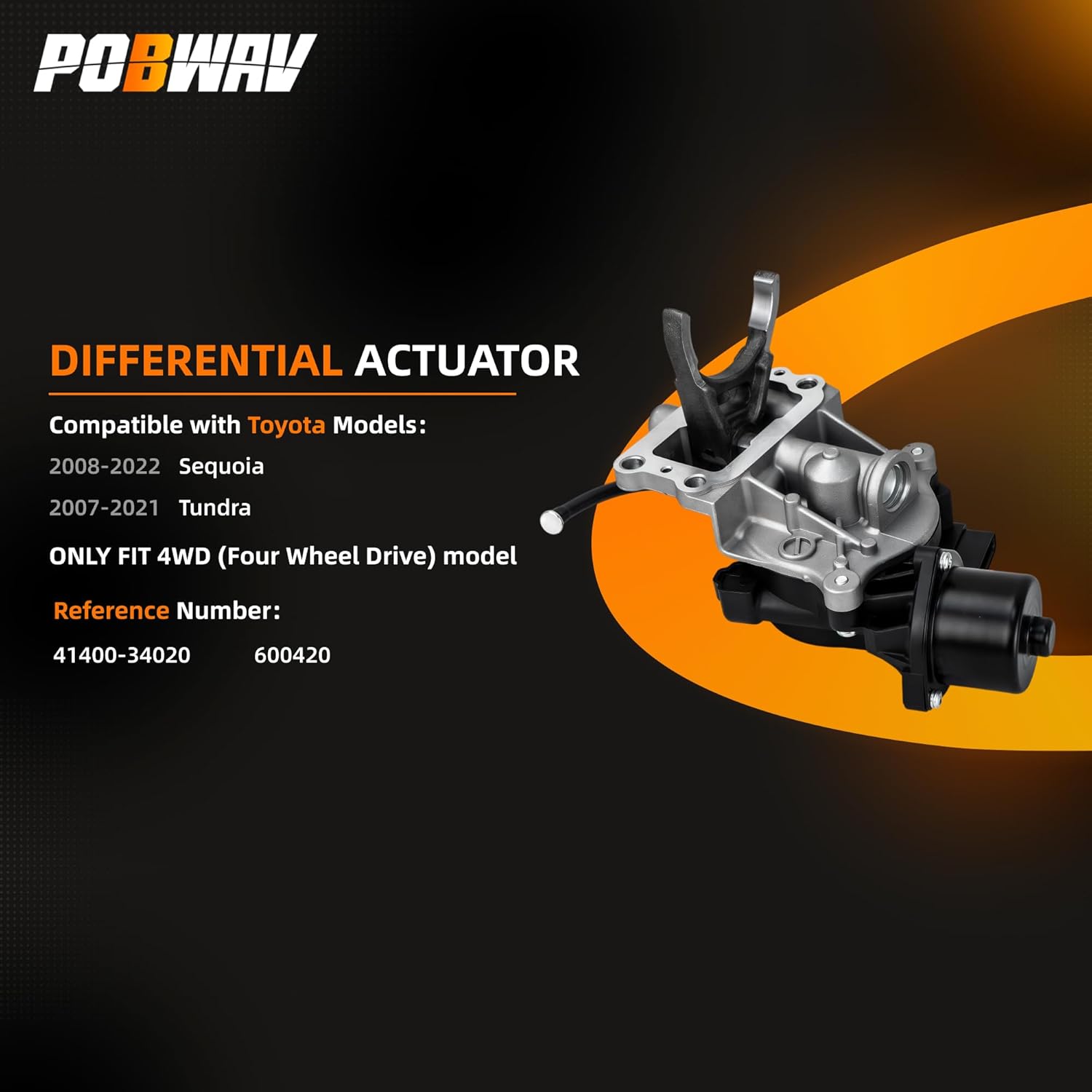 600-420 41400-34020 Differential Lock Actuator Compatible with Toyota Sequoia Tundra 2008-2021,ONLY FIT 4WD (Four Wheel Drive) model