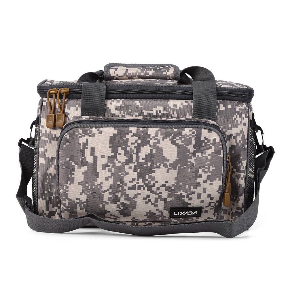 Lixada Portable Canvas Fishing Shoulder Bag Pack Fishing Tackle Bag Fishing Lure Reel Bag Pouch Case
