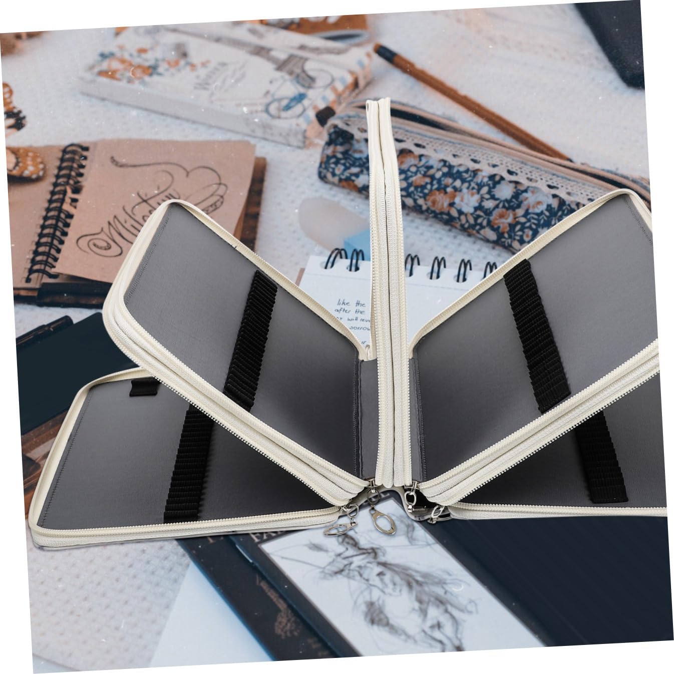 DOITOOL Astuccio per Multi PU con Zip Capacità e Design Elegante per Organizzazione Cancelleria per Scuola e Ufficio Colore con