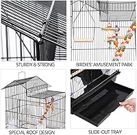 Vista 5 de Yaheetech Jaula de 39 pulgadas para pájaros de techo grande para loros pequeños, cacatúas, periquitos del sol, conure de mejillas verdes