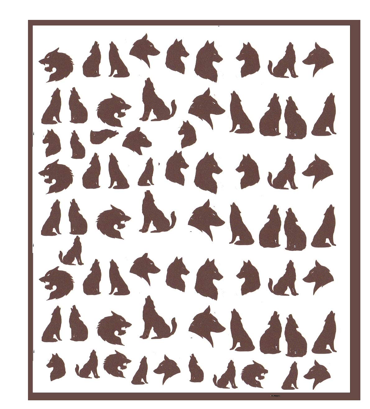 Kaz Creations Wolf Press On Nail Stickers # Brown Wolf Collection (Wolf Press On Nail Stickers # Brown)