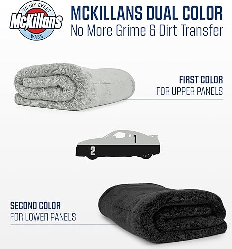 Miniatura 6 de McKillans® Toalla de secado de coche extra grande de doble color XL, sin bordes, ultra suave y absorbente, 36 x 28 pulgadas, toalla de microfibra de