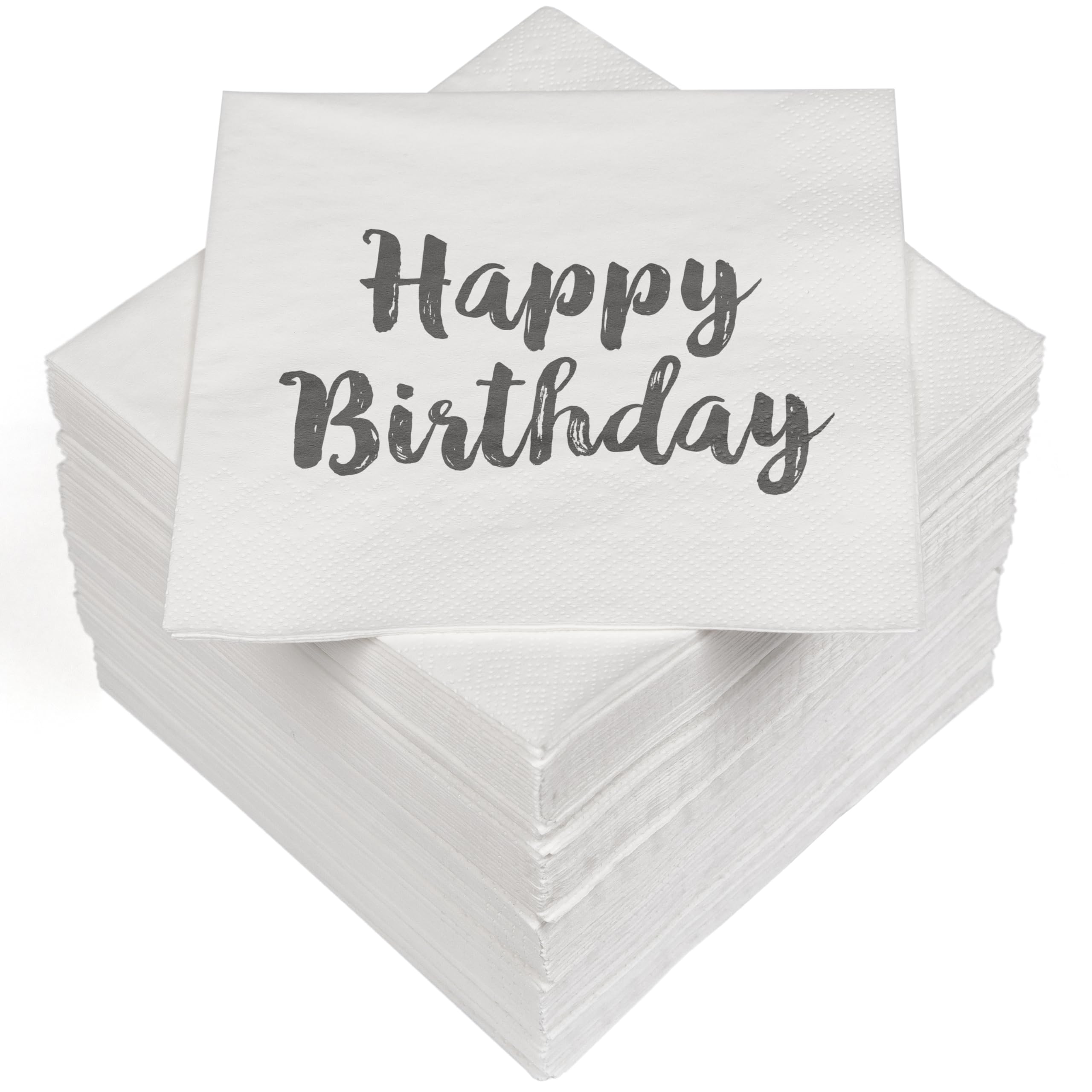 HEKU 100 Napkins, 3-ply, 33 x 33 cm, Absorbent and Practical Packaging, Ideal for Weddings, Anniversaries and Special Occasions, Happy Birthday 2