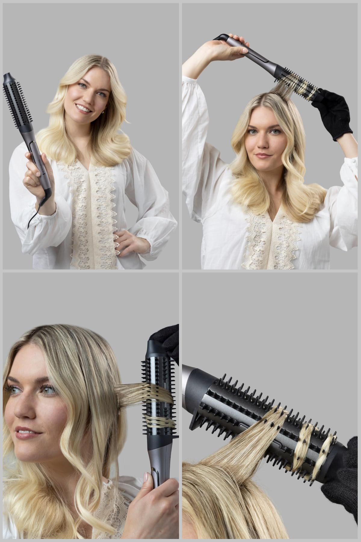Remington Szczotka termiczna [podgrzewana beczka 38 mm, Intelligent StyleAdapt™ dostosowuje ciepło do włosów] PROluxe You (ceramika i diament, 160 do 210 °C, objętość i podnoszenie korzeni) CB9800