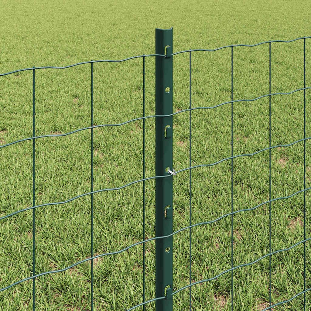 Set di recinzione da giardino con pali, 1,6 x 50 m, verde, set completo