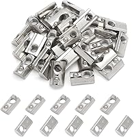 Vista 10 de 25 tuercas en T de extrusión de aluminio M5 Spring T 2020, tuercas de resorte en T enrollables, tuercas de ranura en T medias redondas M5