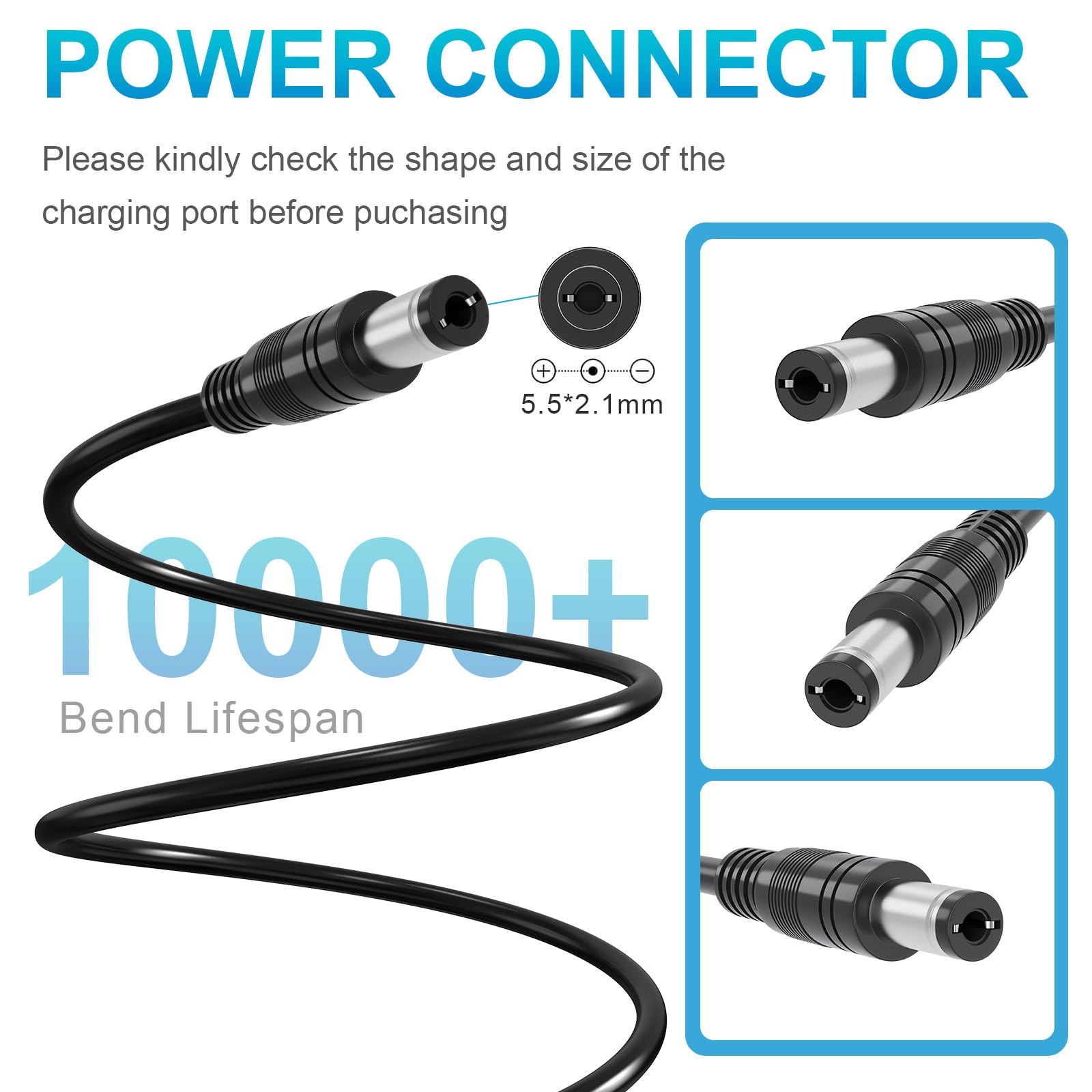 LabTEC 54,6 V 48 V 5 A Chargeur pour vélos électriques Câble de charge universel pour batteries lithium-ion 48 V 2 A 13 S, Scooters électriques