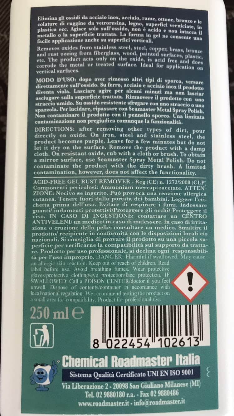 Gel ANTIRUGGINE Non Acido BIODEGRADABILE per Barche