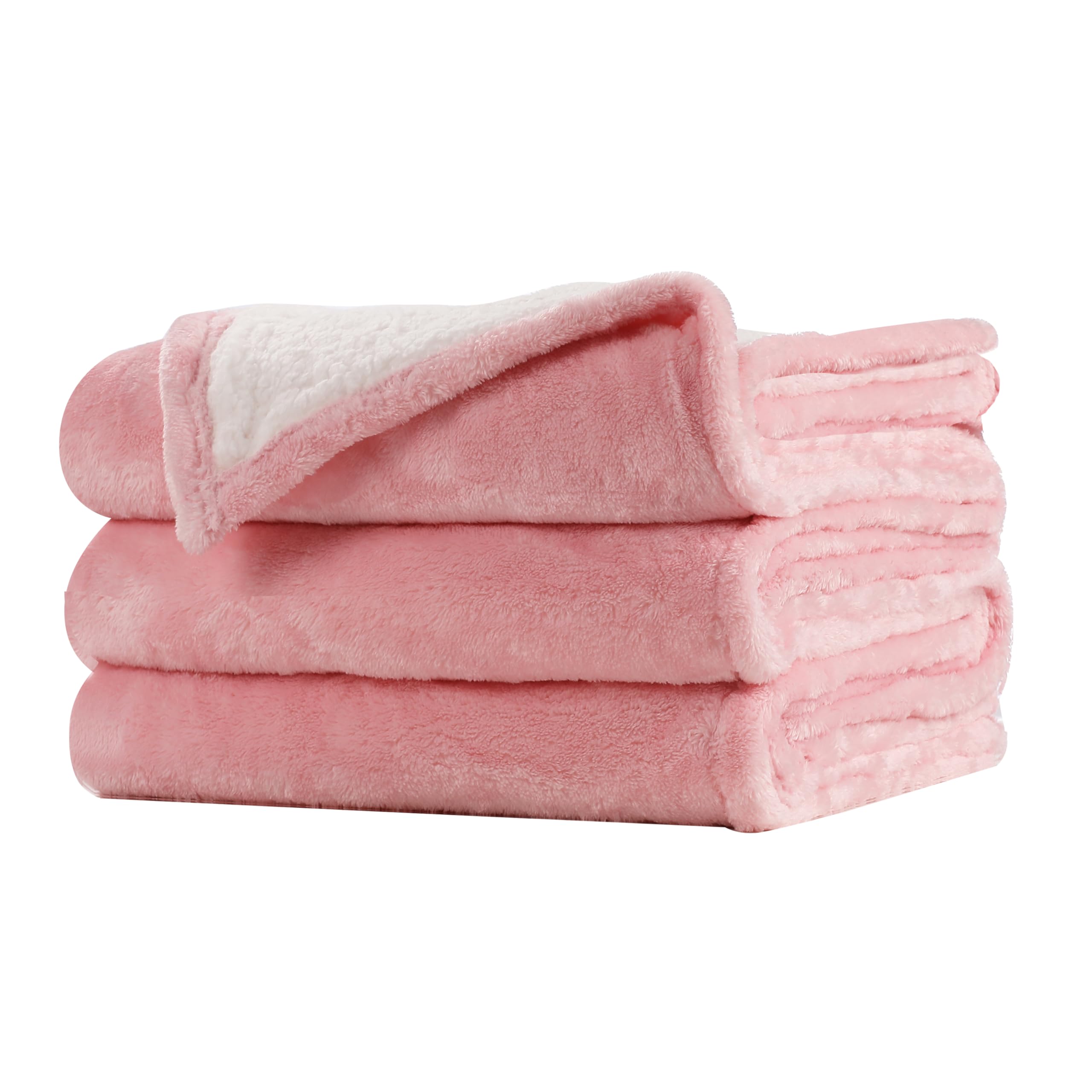 Centhermy Soft Flannel Fleece Blanket 150×200cm, Warm & Skin-Friendly Double Size Blanket for Sofa, Bed or Office, Machine Washable, Pink — image 1