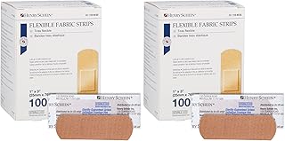 Henry Schein Sterile Adhesive Fabric Bandages, 1" x 3" – Box of 100 Flexible, Breathable Strips – Soft, Stretchable Wound ...