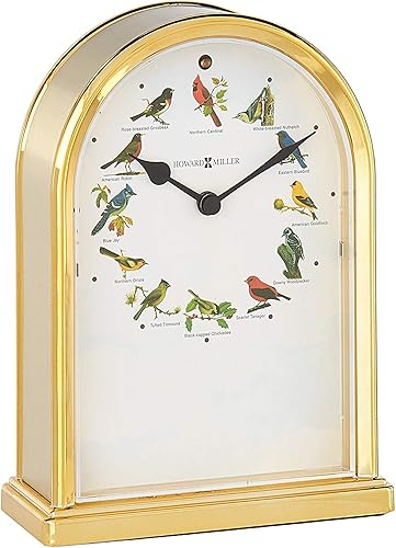 Miniatura 3 de Howard Miller Reloj de mesa analógico con acabado de aluminio cepillado, esfera plateada ajustable, relojes de cristal plano con luz interior para