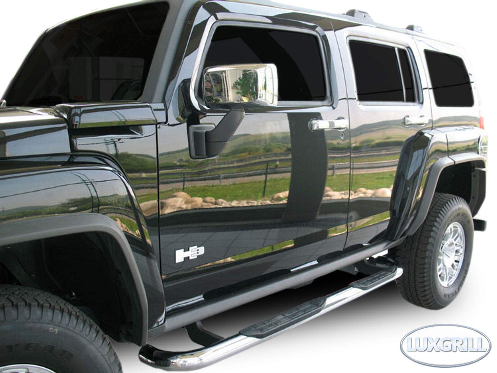 J&J Automotive Marche-Pieds Latéraux pour Hummer H3 2005-2010, Tubes de Protection, Lot de 2 Pcs (Gauche et Droite), Kit de Fixation Inclus
