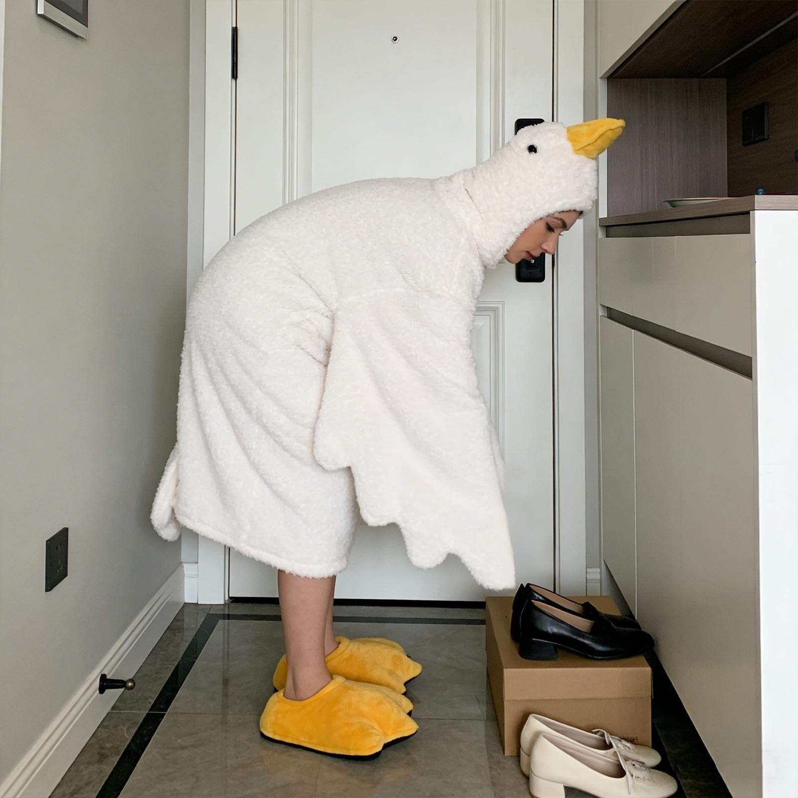 Felpa con cappuccio oversize con design a forma di oca | Coperta con cappuccio per camera da letto, film, feste, riunioni di famiglia, campeggio, viaggi, casa, soggiorno