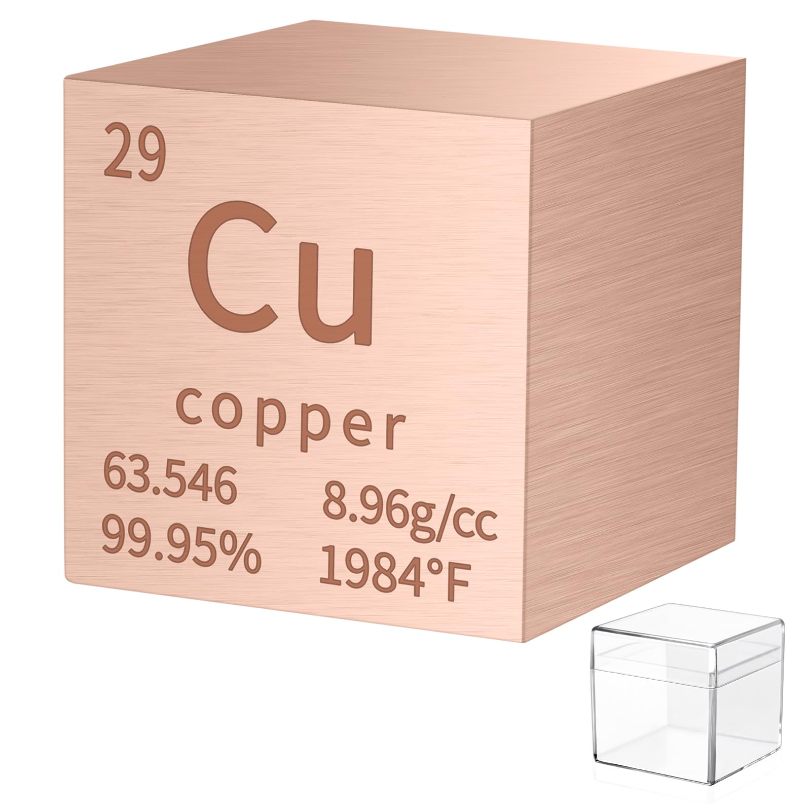 Copper Cube Metal Density Cubes Pure Metal High Density Element Cube for Element Collections Lab Experiment Material Hobbies DIY Teacher Science Creative Gift (Cu 1inch)