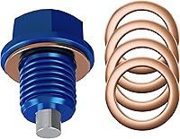 Vista 8 de Tapón de drenaje de aceite de acero M12x1.75 con 5 juntas de goma – Reemplazo de 12mm