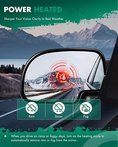 Miniatura 5 de SCITOO Espejo retrovisor lateral izquierdo para 2002 Chevy Avalanche 1500 2500 2000-2002 Suburban 1500 2500 Calefacción Manual Plegable Negro