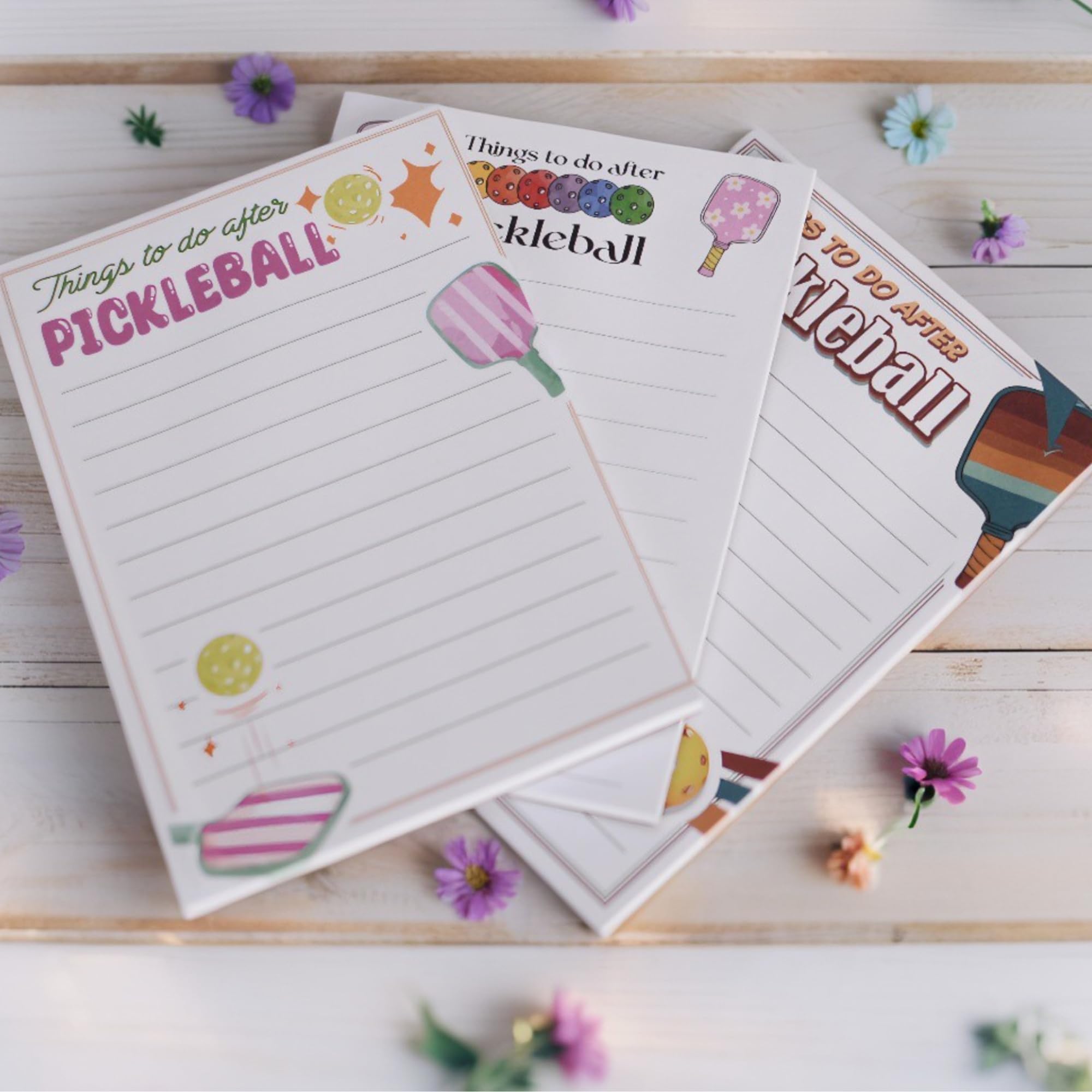 3pcs Pickleball Notepads, 150 Pages - Funny Things to Do After Pickleball Memo Pads, Easy to Tear, Cute Office Supplies, Pickleball Gifts for Women, Novelty Notepads for Fans & Players (Pickleball)