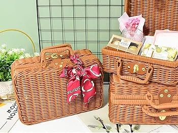 Amazon.co.jp: ピクニックバスケット 籐製 収納 かごバッグ 蓋