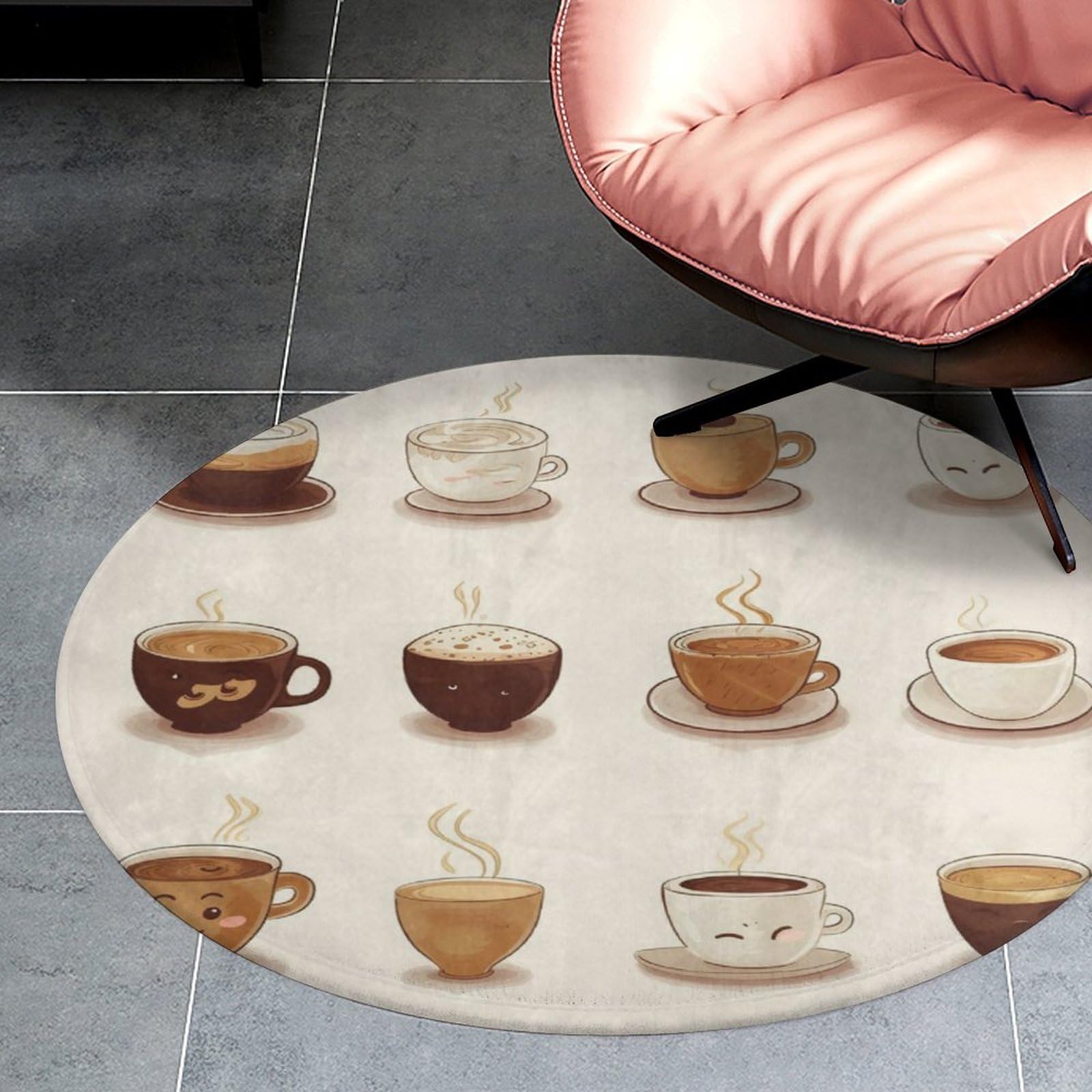 Tapis de salle de bain en peluche absorbante rond 90 cm fini les glissades