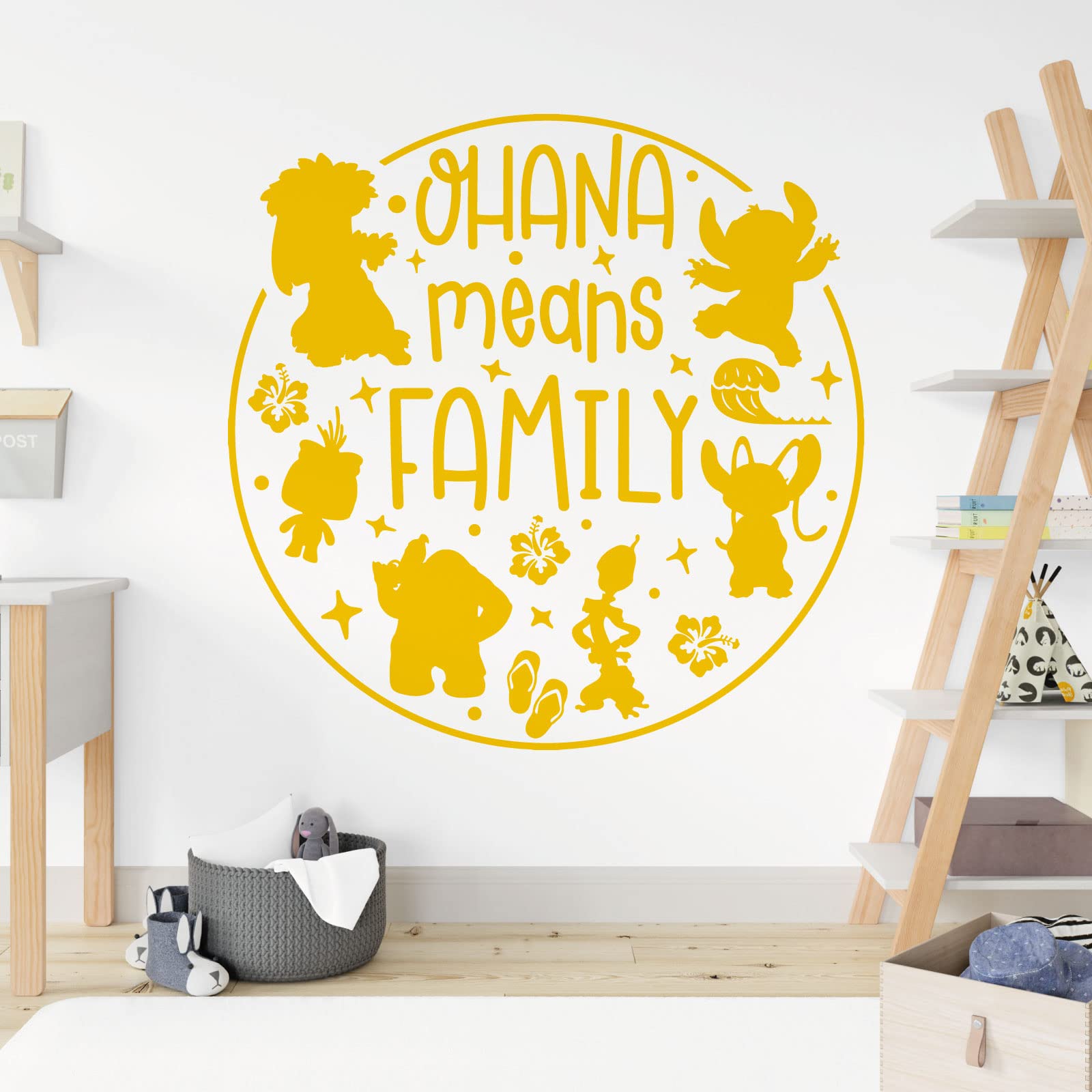 Ohana Means Family - Lilo and Stitch - Children Decal Wall Sticker [Large] [Sunflower]