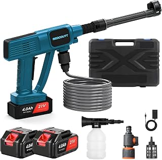 Akku Hochdruckreiniger, 21V Hochdruckreiniger Pistole mit 2 * 4000mah Akkus