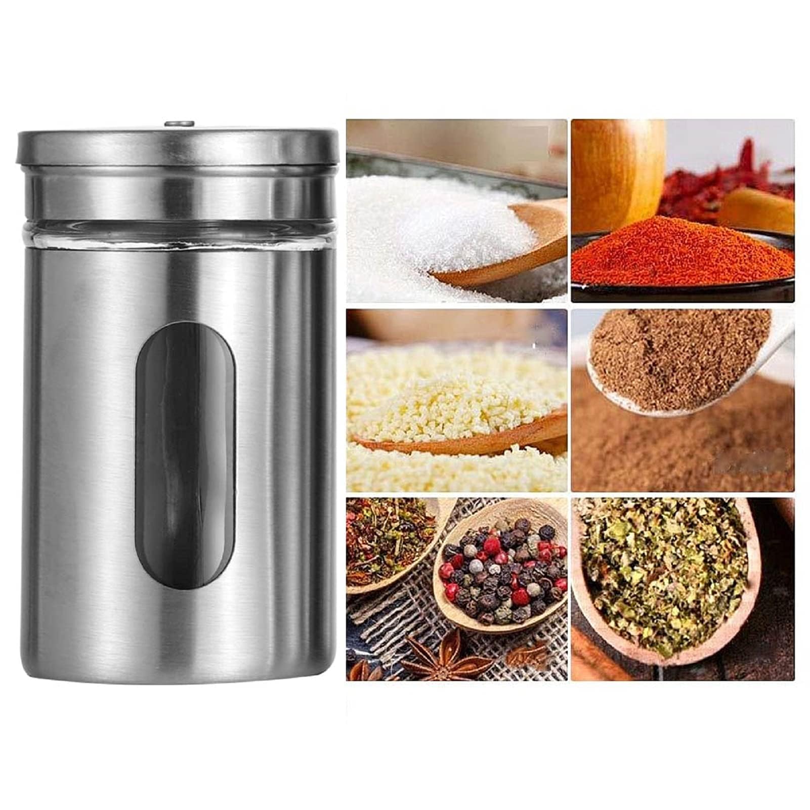 12 Stück Gewürzgläser Set aus Glas mit Edelstahl, Gewürzflaschen für Küche, Camping & Grill