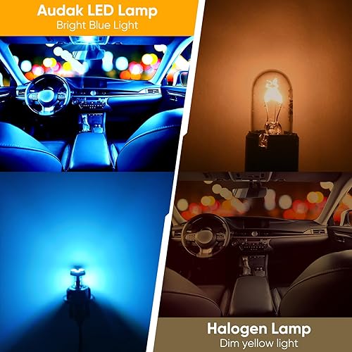 Miniatura 6 de 194 bombillas LED T10 W5W 2825 158 192 168 Canbus 9SMD 2835 Chipset azul hielo extremadamente brillante sin polaridad para interior de coche,