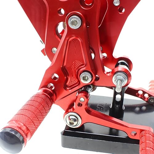 Miniatura 4 de NBVLKH Reposapiés de motocicleta ajustable Billet de aluminio para Ducati Diavel 2011-2015 carbono 2011-2016 AMG 2011-2012 (rojo)