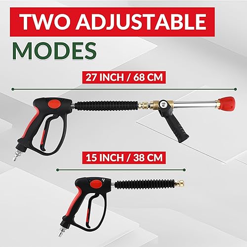 Miniatura 4 de RIDGE WASHER Pistola de lavado a presión de 5000 PSI, boquilla de largo alcance y boquilla giratoria de punta de disparo, pistola de lavado