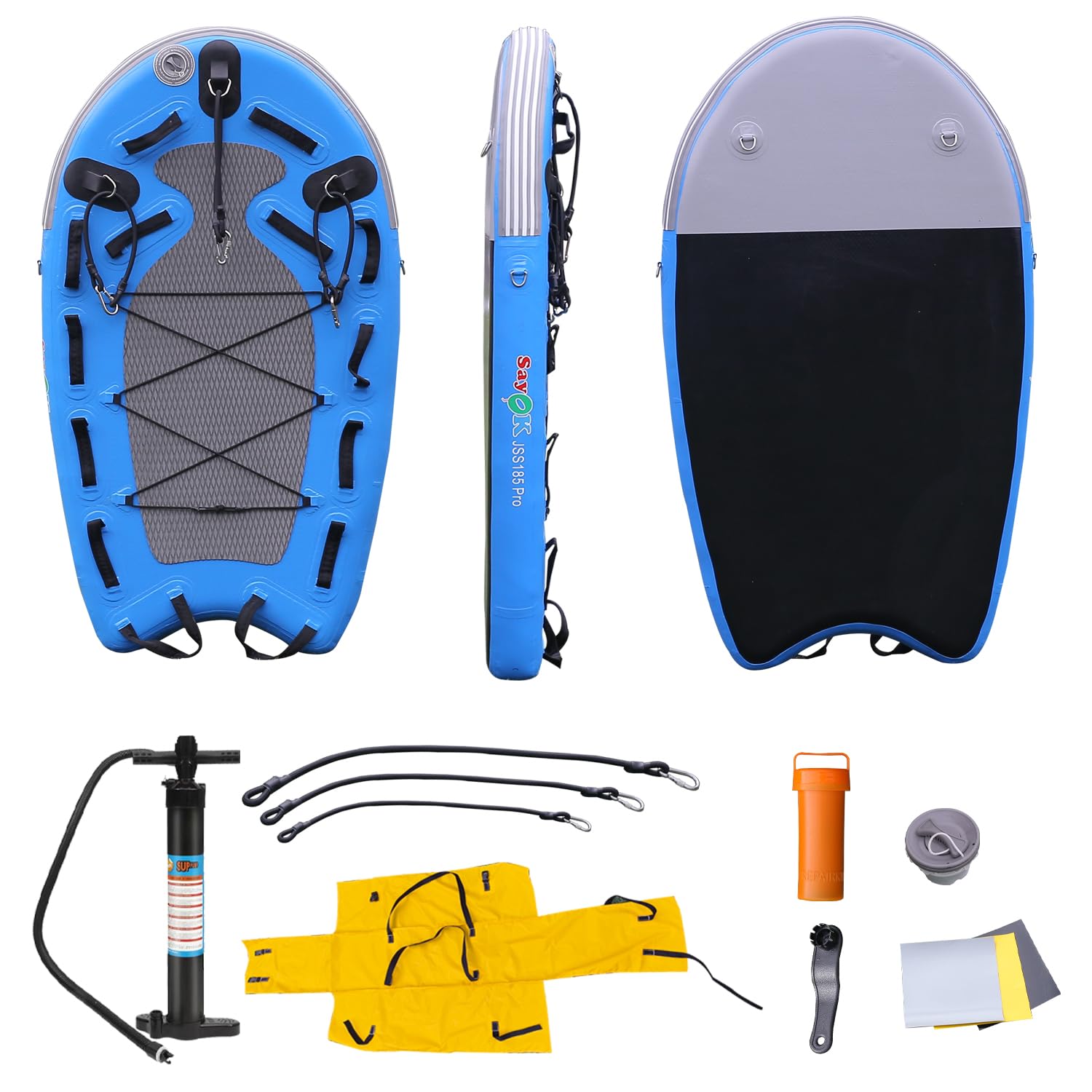 SAYOK Large Inflatable Sled Water Floating Mat Jet Ski Sled Board for Professional Emergency Rescue, Big Wave Surfing
