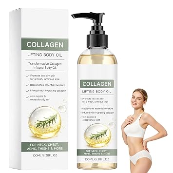 Hydrating Collagen Oil For Body & After Shower - Collagen Lifting Body Oil, Moisturizing Anti Aging Silk Body Oils for Women & Men, Helps Soften Appearance Of Crepey Skin100ML*3.38floz