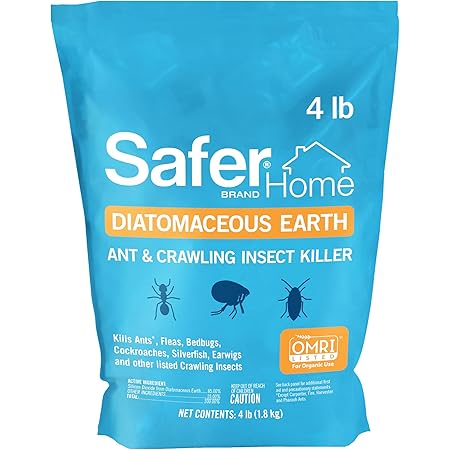 Safer Home SH51703 OMRI Listed Diatomaceous Earth - Ant, Roach, Bedbug, Flea, Silverfish, Earwig, & Crawling Insect Killer