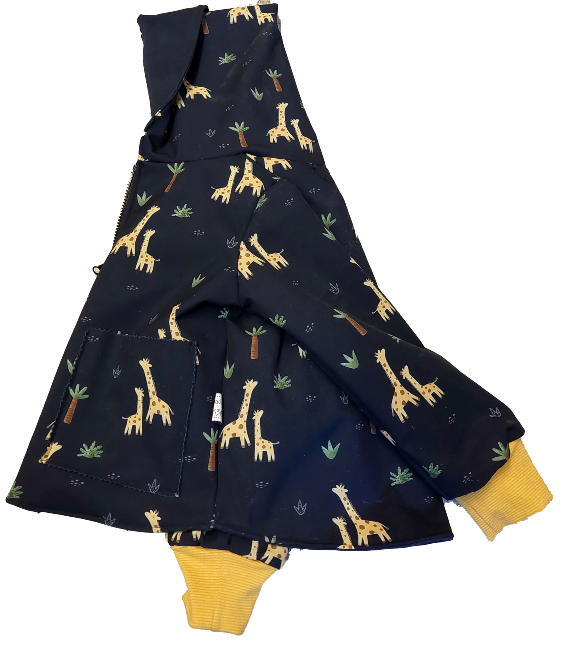 Jacke Softshelljacke Regenjacke Giraffe Wendejacke Kapuze Kapuzenjacke Baby Kinder Handmad (74-80)