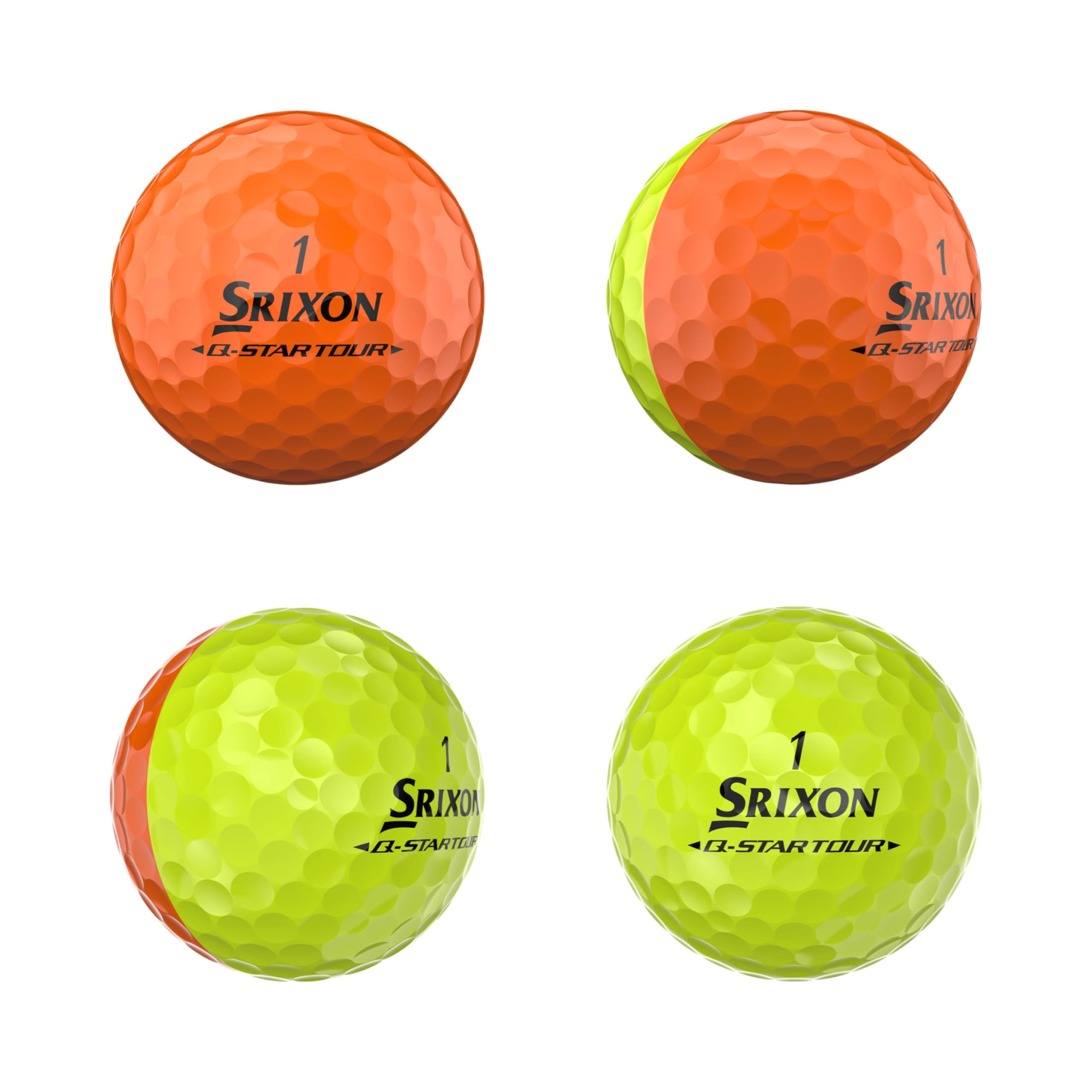 Srixon Q-Star Tour Divide – Zweifarbige Urethan-Golfbälle, Ideal für Damen | Weiches Schlaggefühl, optimierte Weite | FastLayer Core mit 74 Kompression | Geschenkidee für Golfer | 12er-Pack