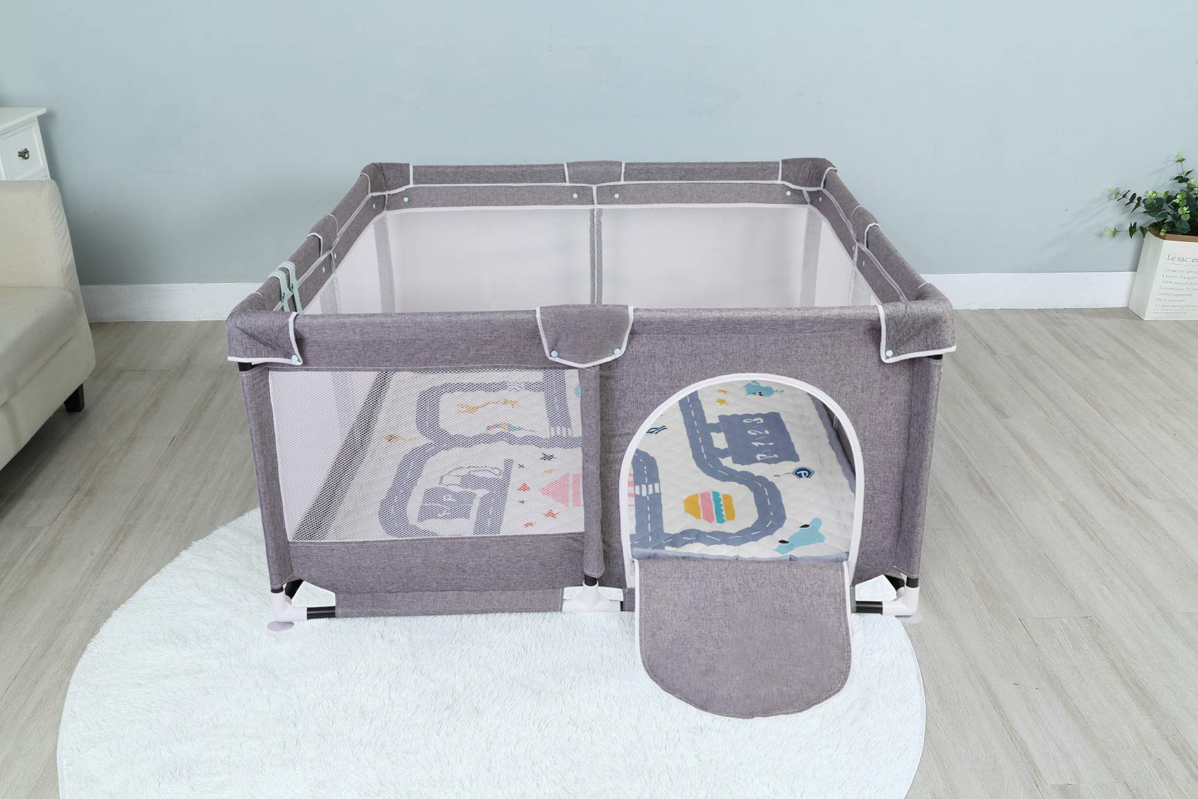 Star Ibaby Box Bambini Pieghevole, Lettino Neonato da Viaggio Morbido, Lettino da Campeggio per Bambini Anti Scivolo, Lettino Neonato Portatile Sicuro e Antiribaltamento, Facile da Piegare/Assemblare