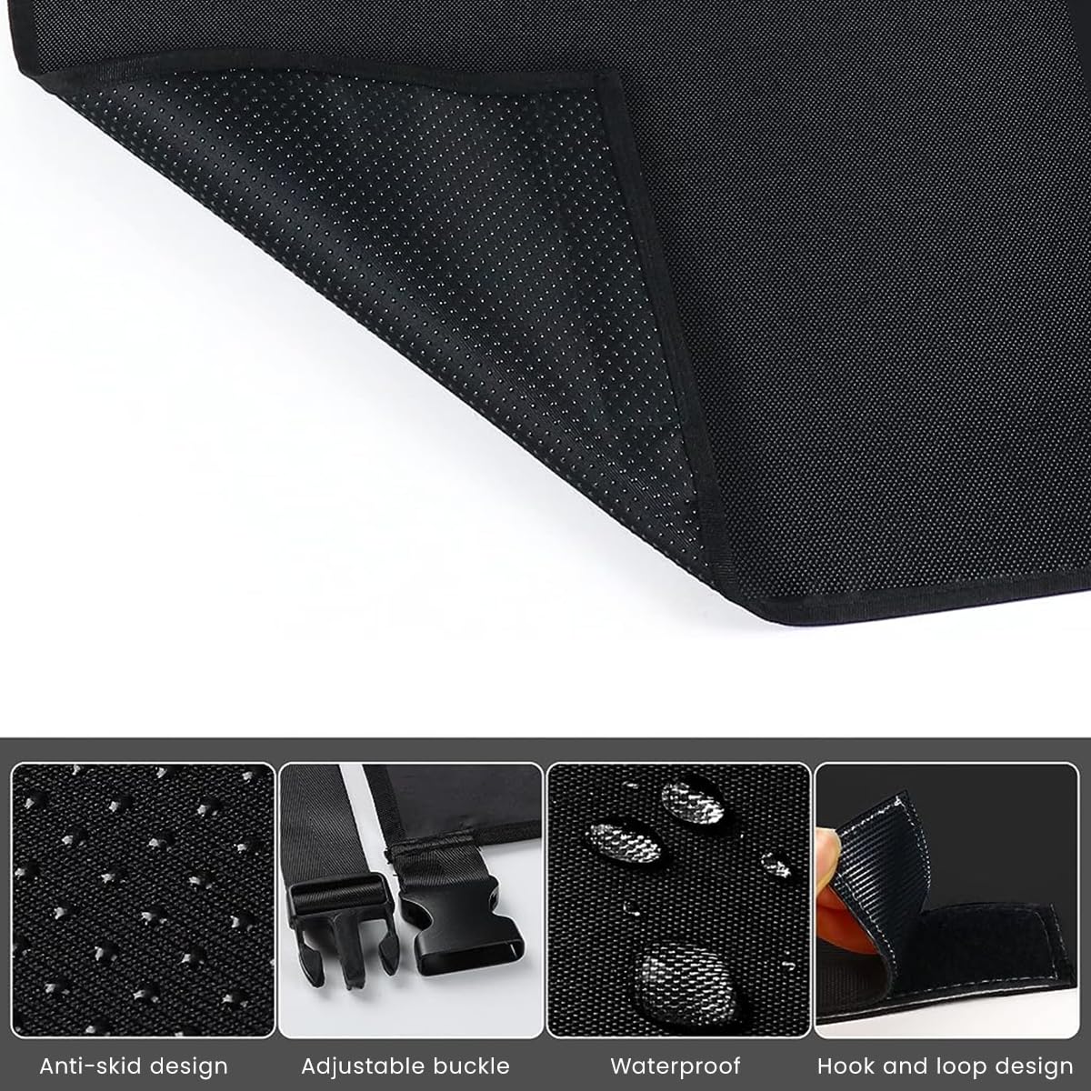 HASTHIP Airplane Seat Extender for Kids, 78 * 43cm (Black), Footrest 1