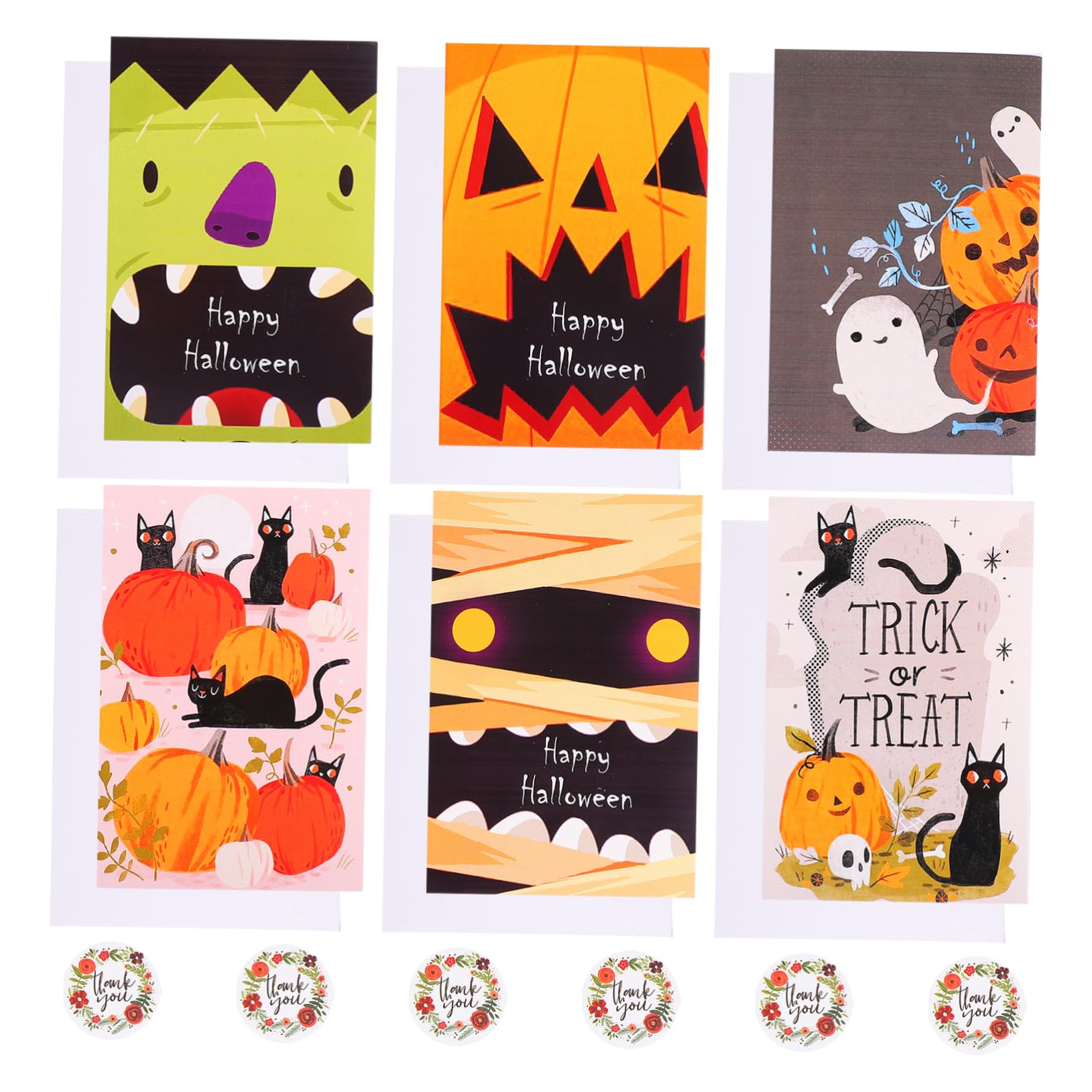 Tofficu 72pezzi Biglietti Per Halloween Con Buste e Adesivi Vuote Per e Halloween