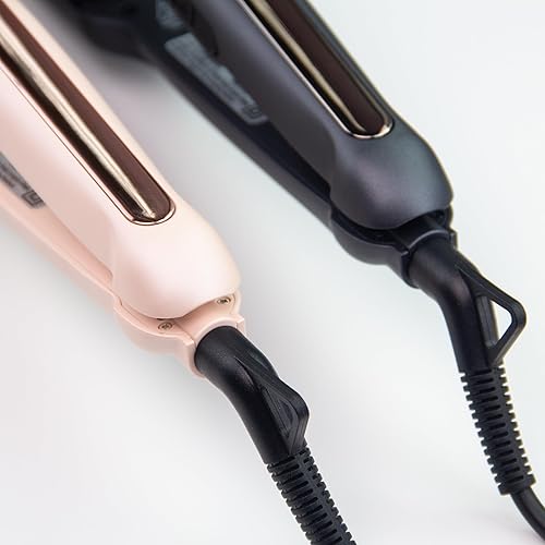 Miniatura 9 de Heysam Plancha de pelo de plancha plana, turmalina de 1.6 pulgadas de ancho y placa de cerámica, alisador y rizador 2 en 1 para cabello natural y