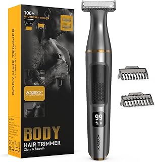 Body Trimmer Men, Groin Trimmer Men, Ball Trimmer Men, Pubic Hair Trimmer, Electric Beard Trimmer, Shaver, No Nicks or Cuts with Type C Rechargeable, IPX7 Waterproof, LED Display, 2 Trimming Combs