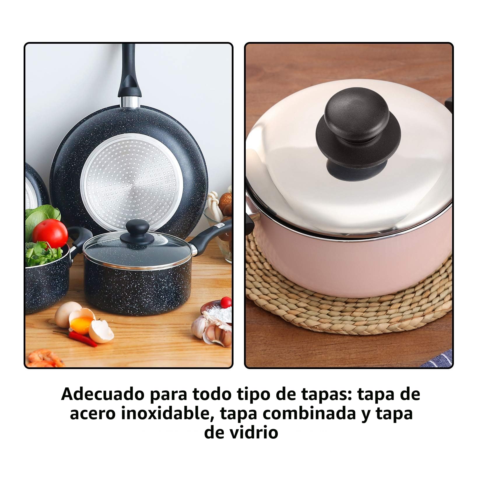 Perillas Pomo Recambio Tapadera Olla con Tornillos, 5 Piezas Repuesto Utensilios Cocina