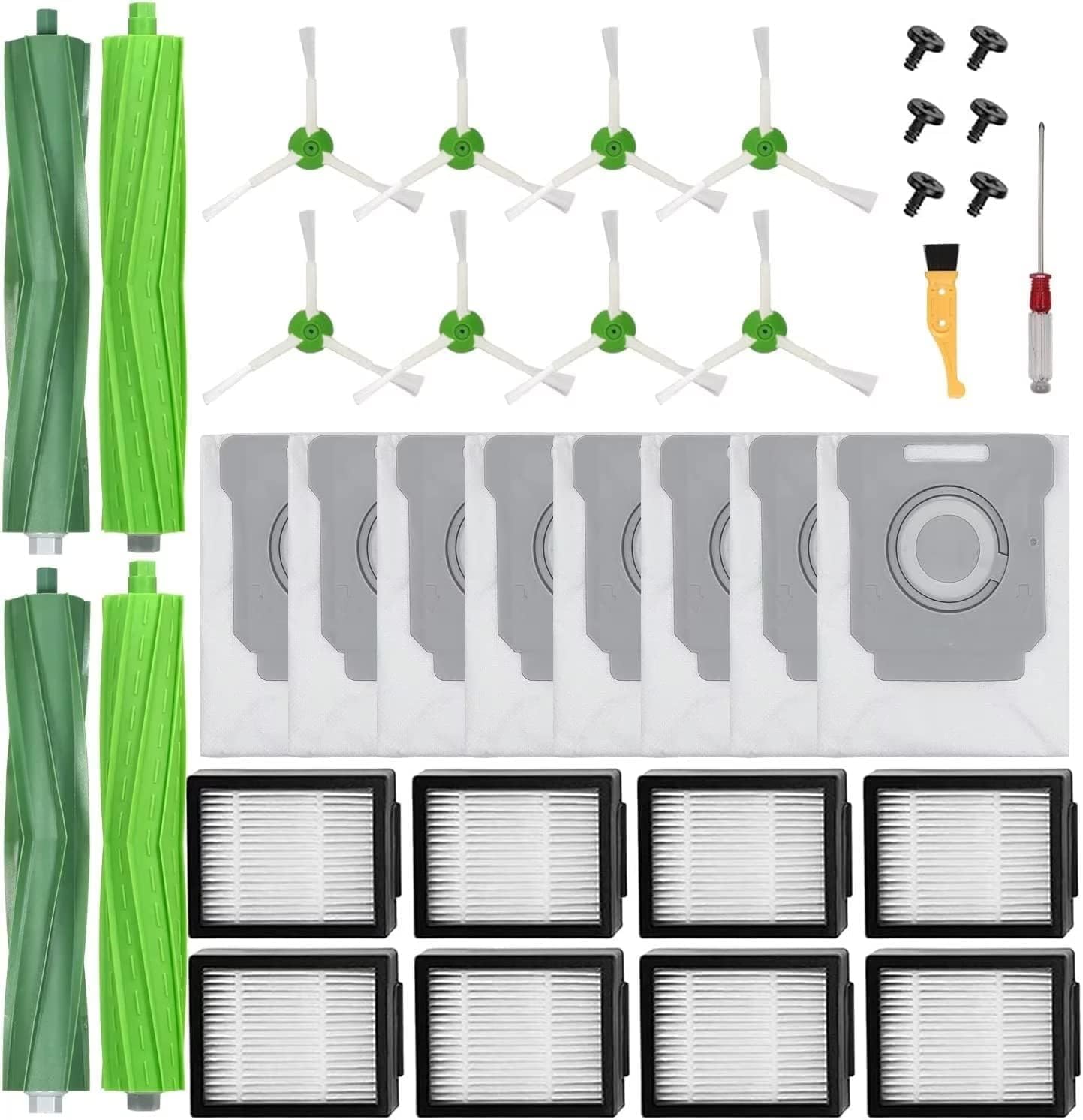 Replacement Parts for iRobot Roomba i7 i7+ i2 i3 i3+ i4 i4+ i6 i6+ i8 i8+ E5 E6 E7, I, E & J Series Vacuum Cleaner (M 15 PCS)