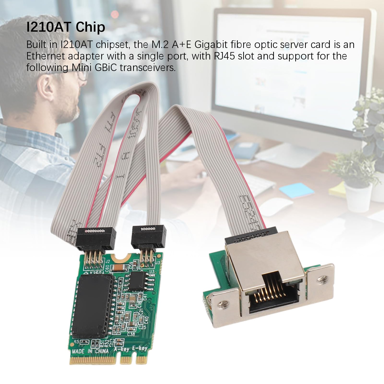 CHICIRIS I210AT Chip M.2 A+E Scheda di Rete, Porta Gigabit Ethernet RJ45 per PC Industriali Sistemi Incorporati I Dispositivi Multimediali Digitali per Computer a Bordo Singolo, Integrazione